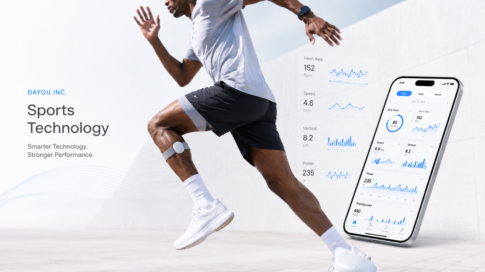 DAYOU sports technology with wearable measurement and app feedback
